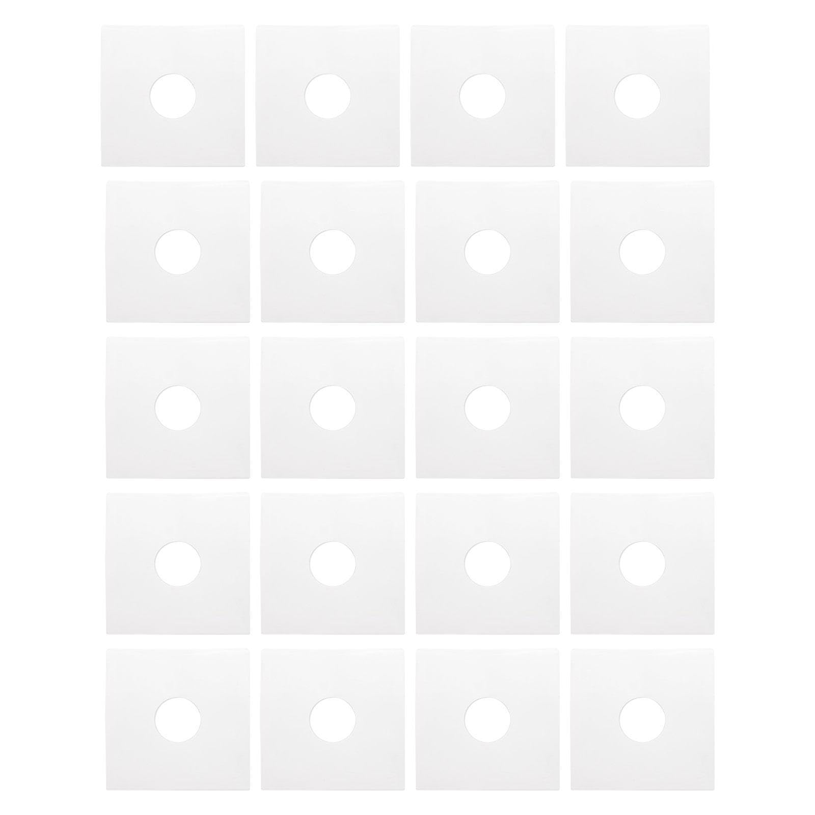 QUXVUIS Vinyl Record Inner Sleeve Anti Static White Paper Vinyl Record Sleeves Albums Storage Solutions No Crackling And Cracking Sound Album Protective, White, 12in Square