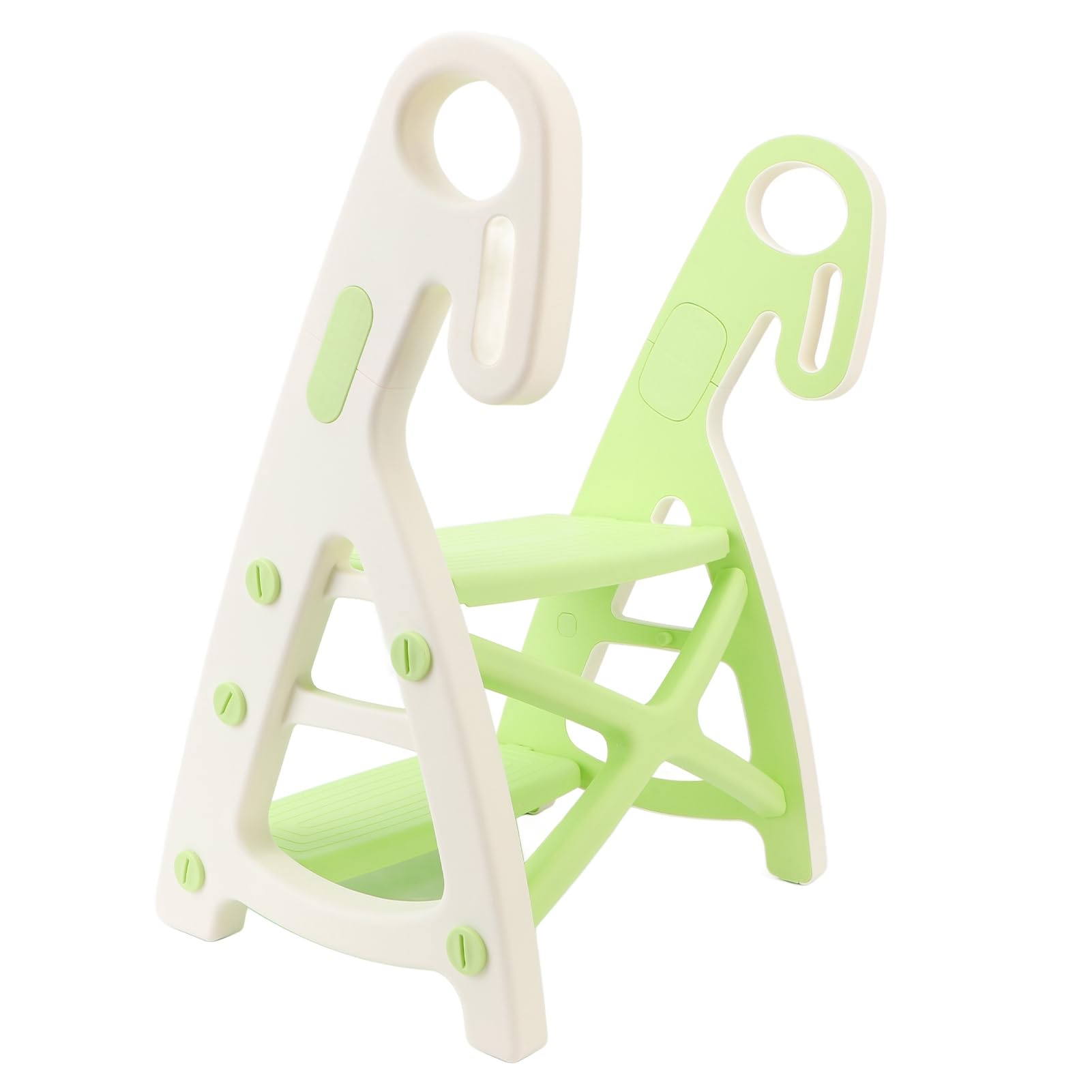 Taburete para Lavabo de baño, Taburete Ajustable de 2 Niveles, Taburete Multifuncional de plástico Antideslizante con asa, diseño de Soporte Triangular Estable para niños
