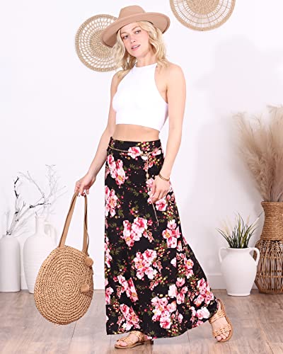 Image of Popana Long Maxi Skirt for Women, Flowy Long Skirts for Women | High Waisted Soft Trendy Rayon, Sundress Convertible Skirt, Long Length Bodycon Maxi Skirt, Petite and Plus Size