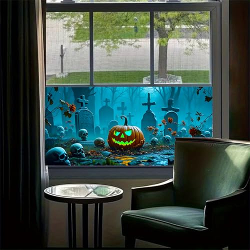 Vinilo Decorativo Halloween HOMETITUTE 39.3x17.7 pulgadas miniatura 2