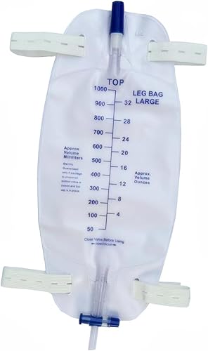 Miniatura 2 de Bolsa de drenaje urinario fácil de tocar con correas de tela, válvula antirreflujo, sin látex, drenaje fácil (32 onzas, 3 unidades) Flip