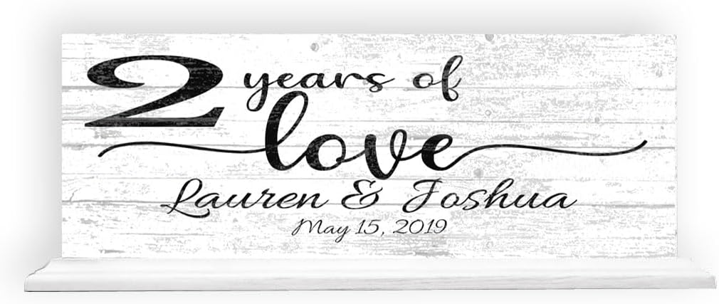 Anniversary Custom Gift Sign For Wedding Anniversary Personalized Names & Year For A Couple, Husband, Or Wife - Mantel Or Shelf Decoration
