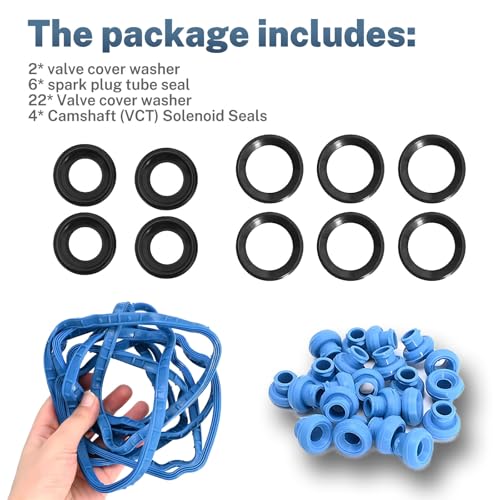 Image of VS50814R Valve Cover Gasket Set Compatible with Ford Lincoln Vehicle Edge Explorer F150 F-150 2011-2020, Transit 150 250 350, MKS MKT MKX MKZ 2015-2017 3.5L 3.7L V6 Replaces# VS 50814 R VS50722