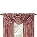 Stylemaster Renaissance Home Fashion Jasmine Tile Print Sheer Waterfall Valance, 47 by 38-Inch