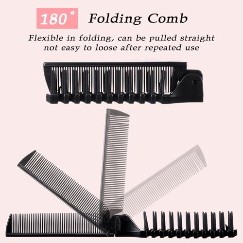 60 Peines Plegables Negro Compactos para Viaje miniatura 3