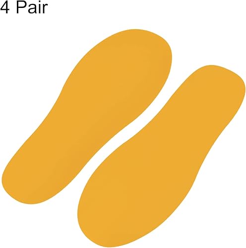 Miniatura 3 de PATIKIL Adhesivo de huellas de 11 x 4.3 pulgadas, 4 pares de PVC para zapatos grandes, para decoración de clase, guía de escaleras, color amarillo