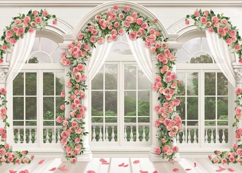 Fondo floral para bodas 10x8FT (120x96 pulgadas) miniatura 1