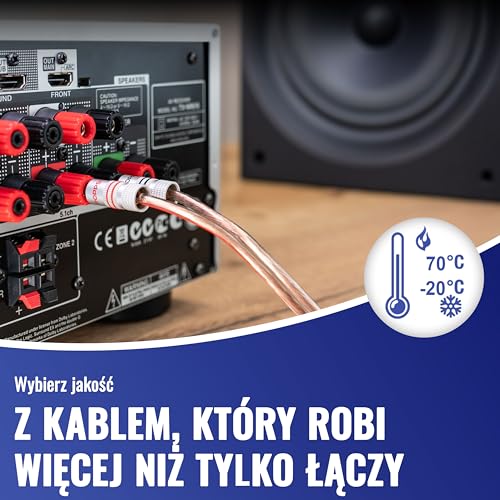 Poppstar kabel głośnikowy, 30 m, 2×2,5 mm² (żyła wewnętrzna z litej miedzi OFC 99,99%, z przezroczystą osłoną PVC)
