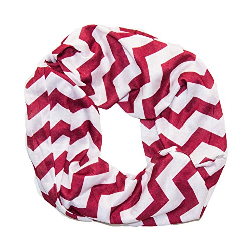 Red & White Chevron Infinity Scarf