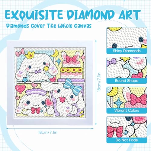 Image of PATPAT DIY Diamond Art Kit 7 Inch Wooden Frame Desk Decor
