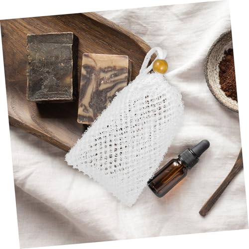 Filet de bain en nylon blanc et léger pour savonnette
