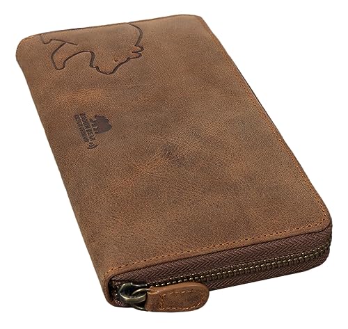 Brown Bear Portafoglio da donna in pelle marrone