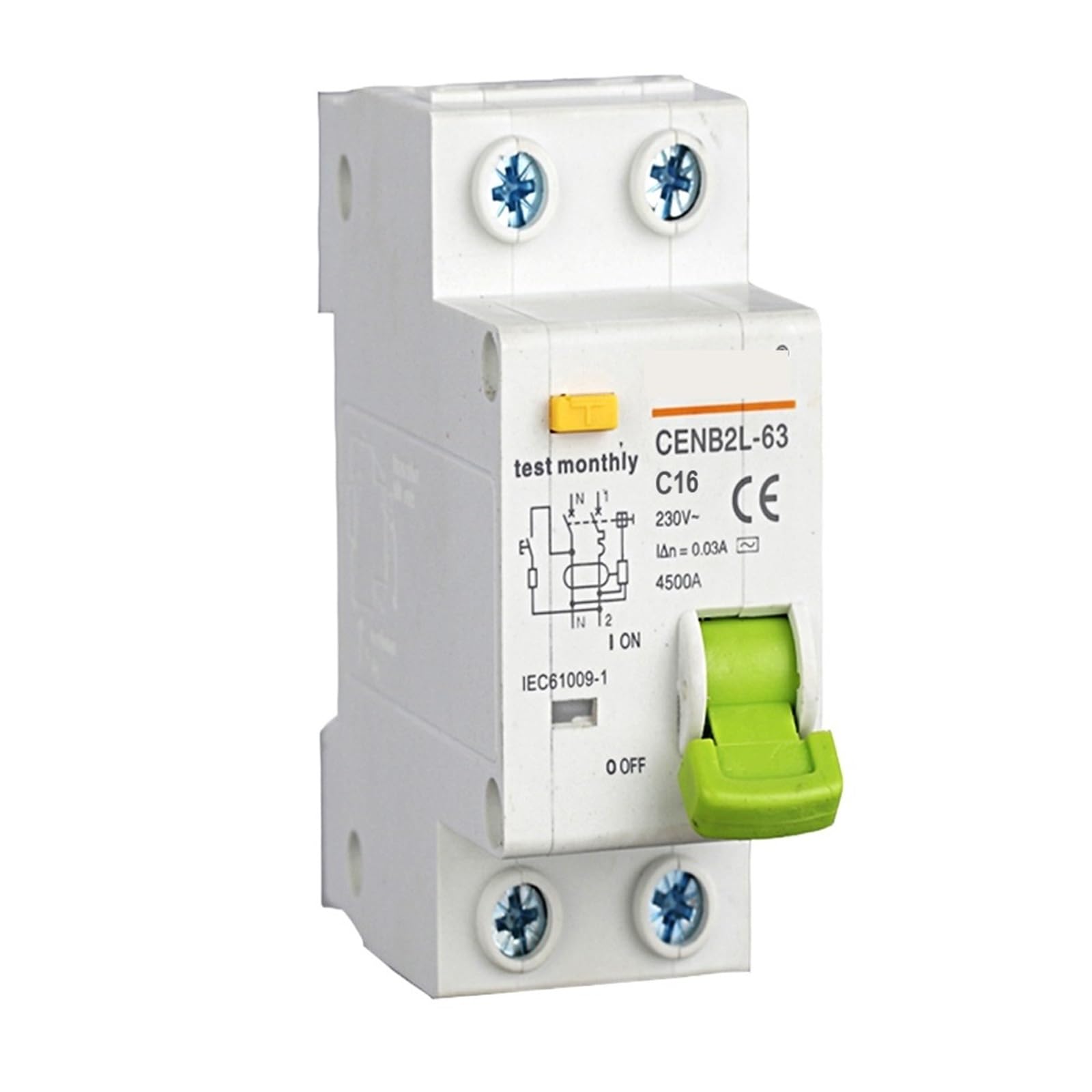 Wyłącznik automatyczny, Wyłącznik różnicowoprądowy różnicowoprądowy DPNL1P+N 10A16A 25A 32A 40A 50A 63A 230V~ 50HZ/60HZ(40A)