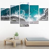 SIGNWIN 5 Panel Canvas Wall Art Modern Art Aerial Expressive Global Landscape Mountain Multicolor Photography for Home Decorations Ready to Hang - 60