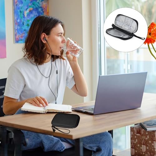 QiXinGYL Kabeltasche Organizer, Tech Pouch, Elektronische Taschen für Kabelorganizer Reise, Doppellagige Tragbare Ladekabel Organizer für Elektronik USB Powerbank Kabelaufbewahrungstasche(Schwarz)