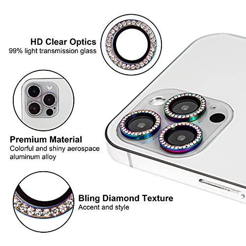51JUJrFCiRL Optodir Tech iPhone 12 Pro Max Camera Lens Protector - 9H Tempered Glass Diamond Camera Cover for iPhone 12 Pro Max - Image 5