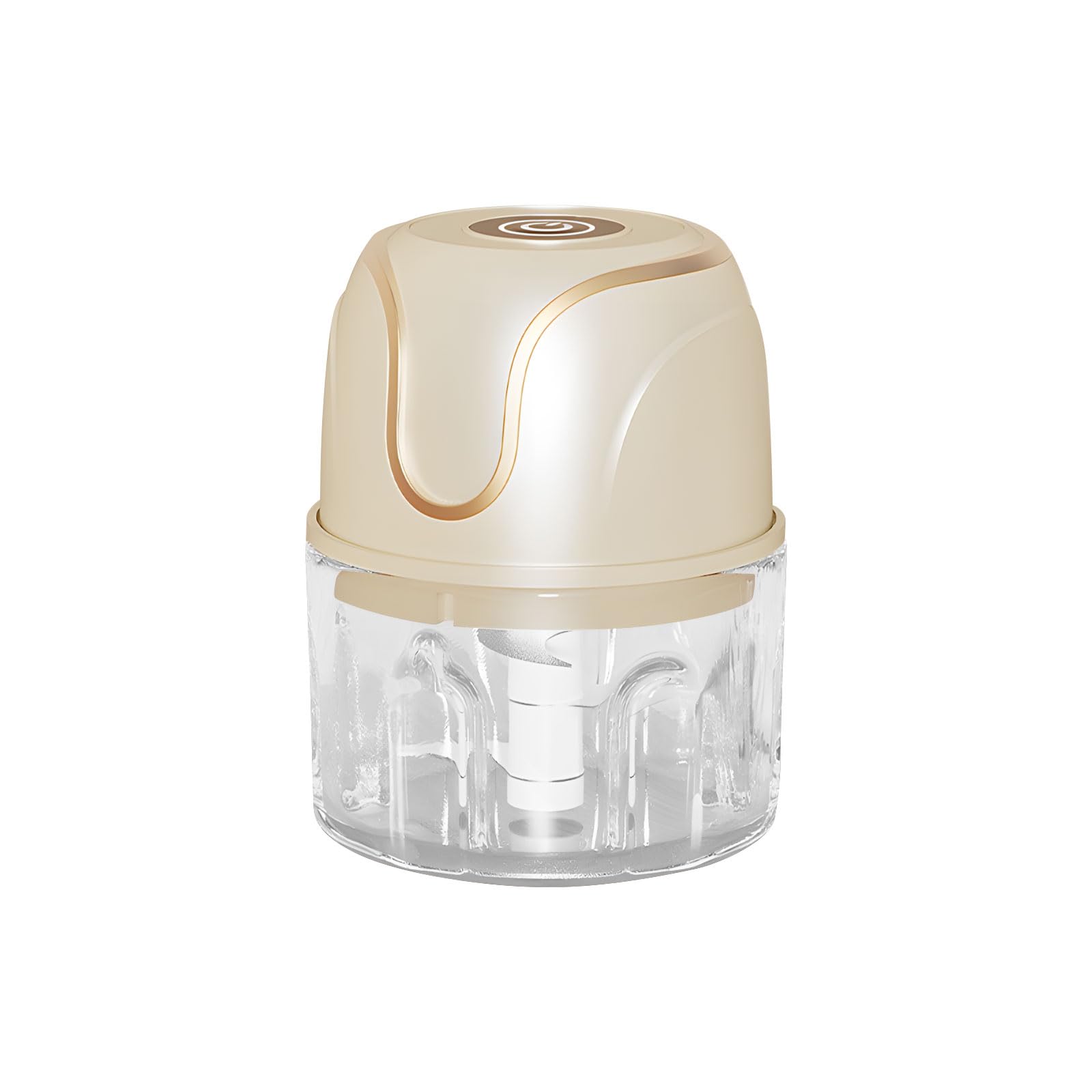 TQUXNGA USB Rechargeable Compact Food Maker with 350ml Glass Cup and Grip Base for Seasoning Ingredients Processing Borosilicate Glass Cup
