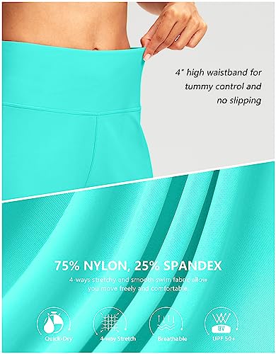 Image of G Gradual Women's 7 inch Long Swim Board Shorts High Waisted Quick Dry Beach Swimming Shorts for Women with Liner Pockets