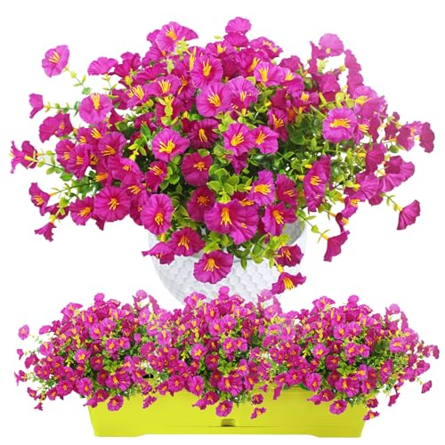 Wennala Fleurs Artificielles Deco 6 Bouquet Fleur Artificielle Gloire du Matin Fleurs pour Maison Jardin Décoration Mariage Anniversaire Plante Artificielle...