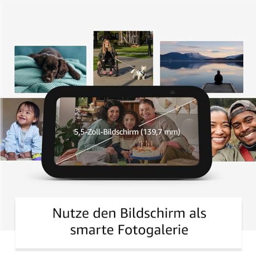 Echo Show 5 (Neueste Generation) | Kompakter smarter Touchscreen zum Steuern deines Smart Homes und mehr | Anthrazit… – Ansicht 6