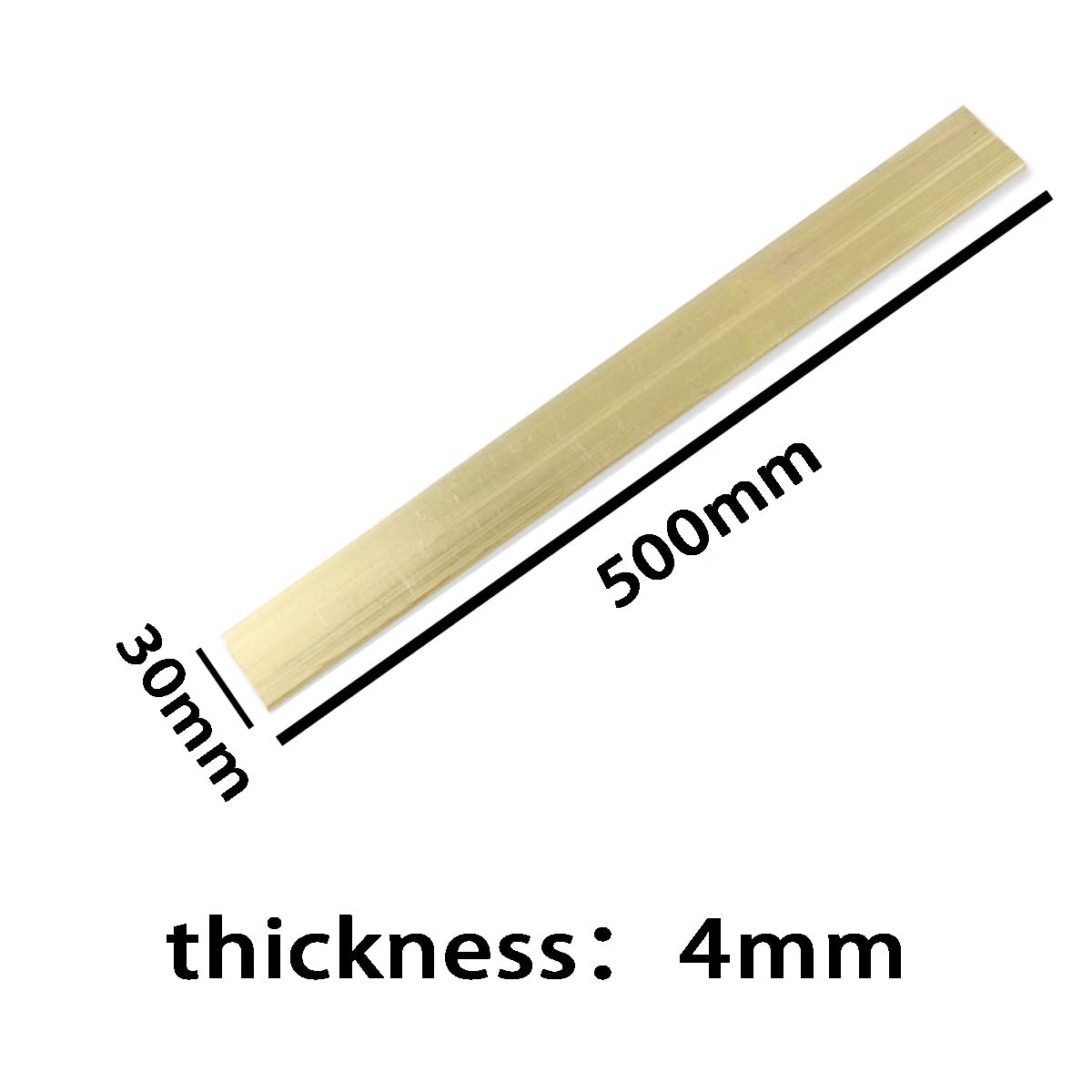 Barre in Metallo in Metallo in Ottone in Ottone Barre in Ottone Solido per Hobby Lunghezza Dell'Hobby Artigianale 500 Mm Di Spessore 3/4 Mm, Larghezza 50-30 Mm/4Mm*30Mm*500Mm