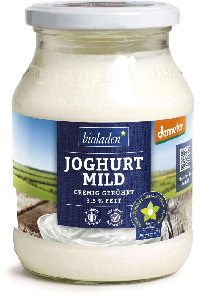 Joghurt mild im Glas, 3,5% Fett, Demeter 6 x 500 g : Amazon.de:  Lebensmittel & Getrnke