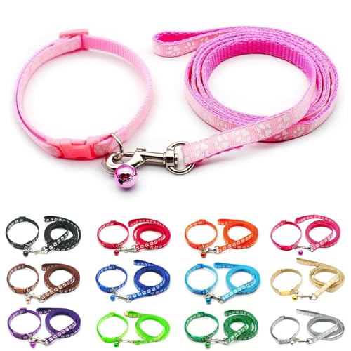 Foyscr Puppy Collar Set with Leash Dog Collar and LeashPink
