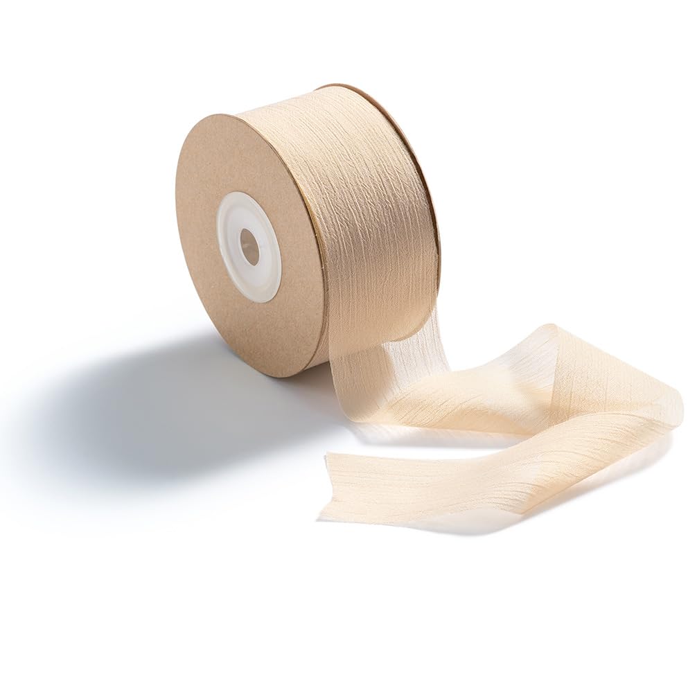 CHUQING Geschenkband Schleifenband Stoffband Chiffonband für Hochzeit | Leichtes Chiffonband als Geschenkband und Schleifenband für Hochzeit, Brautstrauß, Geschenkverpackung und Deko