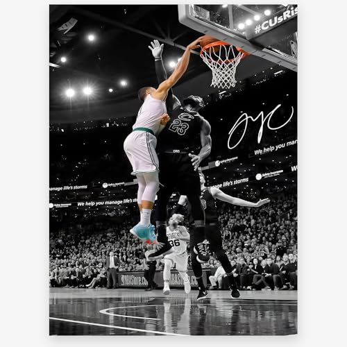 MENKARWHY Jayson Tatum Signed Poster For Kids Room Bedroom Wall Decor-Basketball Superstar Posters Canvas Art Print Picture For Teen Boy Fans Birthday D3gifts