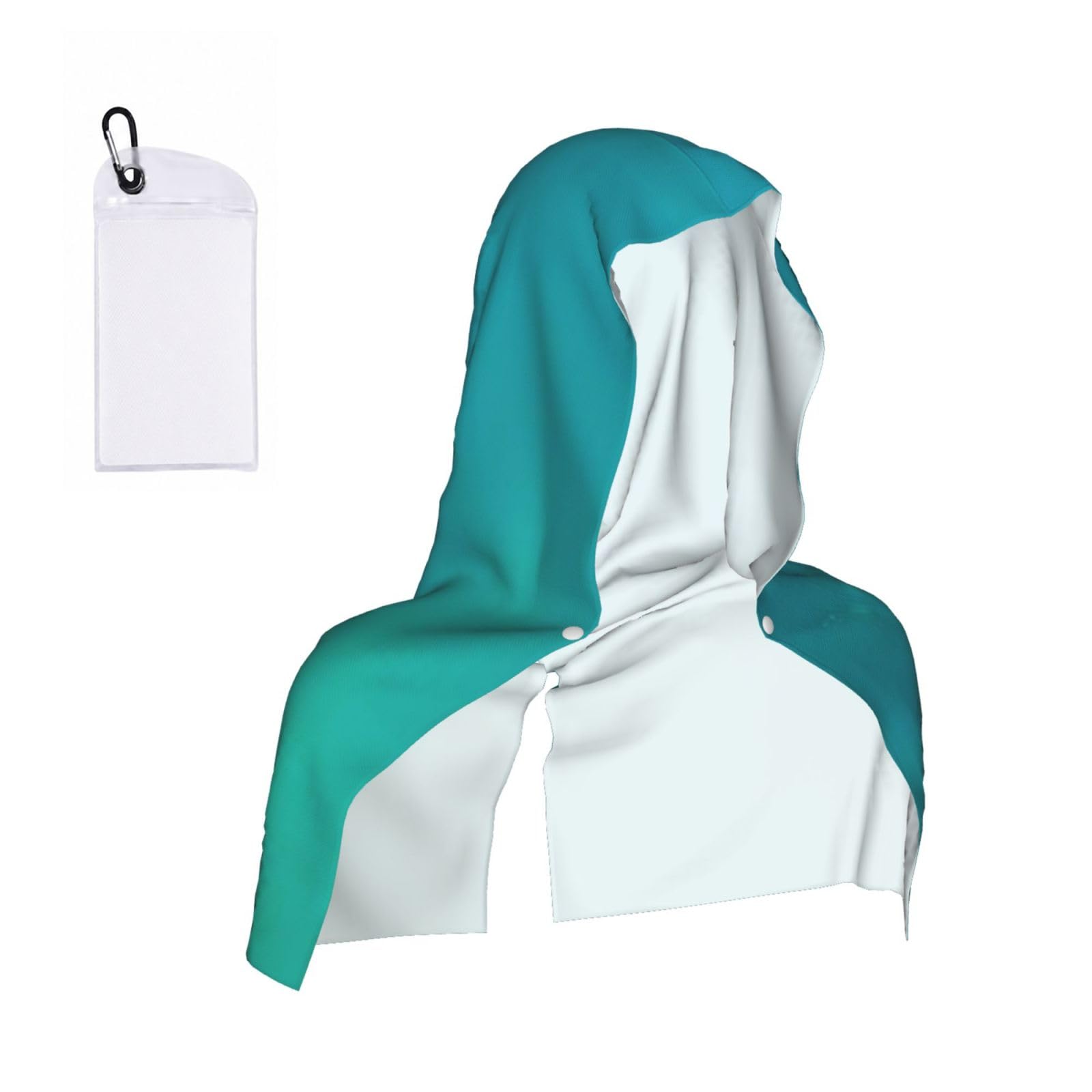 EZDLOWVBA Sea Print 2 Pack Cooling Hoodie Towels,Sports Headscarf, Neck Wrap Scarf,Breathable Cooling Towel For Neck And Face, Travel, Swimming, Training