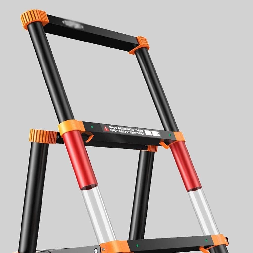 Telescoping Ladder,Aluminum Extension Ladders One-Button Retraction Ladder Telescopic Compact Ladder Stepladder