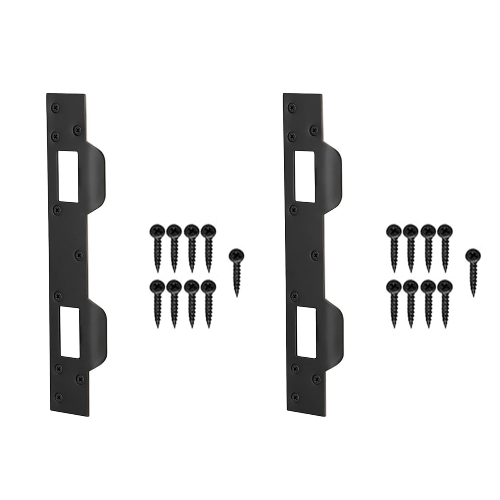 Fexxkg Black Permanent Steel Secure Plate Strengthener Double Hole Plan For Oaken Metal Entrances Security Improve Double Hole Strengthening Hook Plate