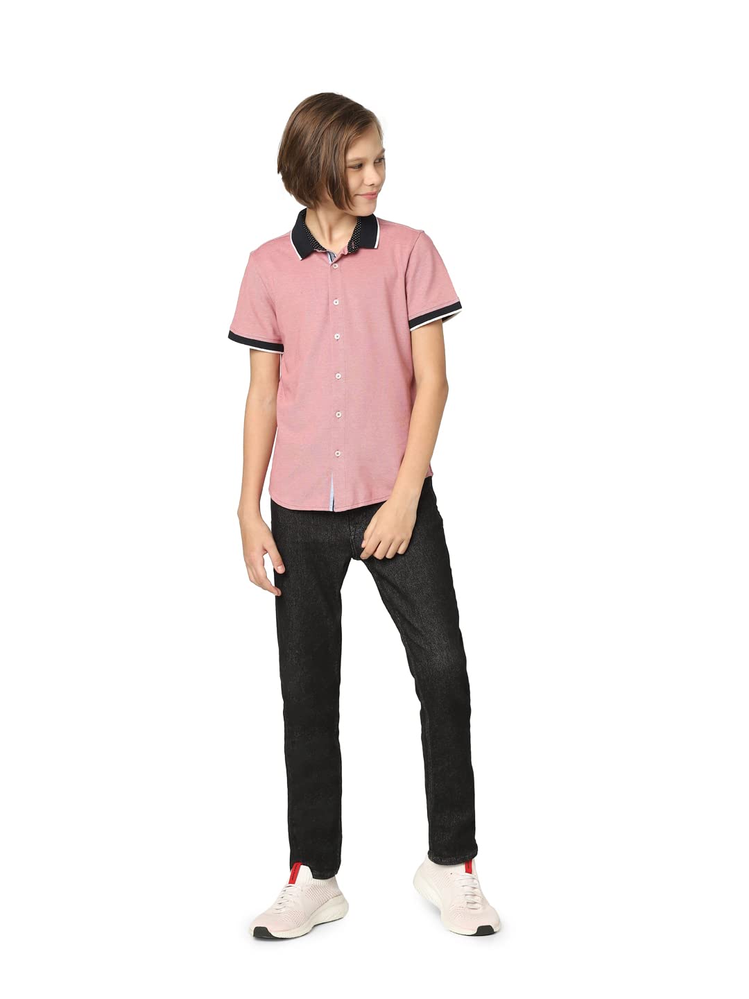 JACK & JONES Boy's Solid Slim Fit Shirt