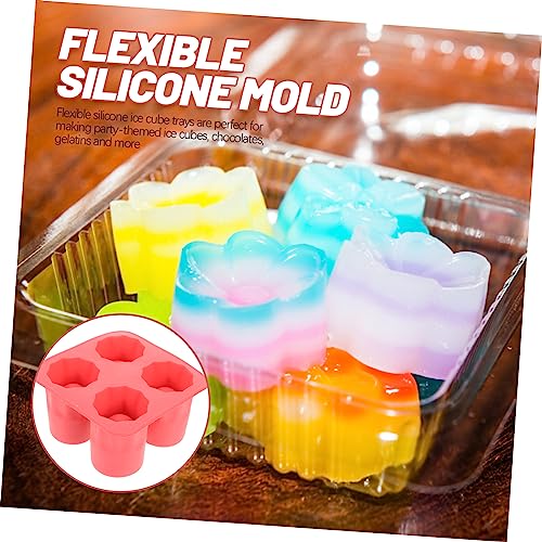 Molde de silicona para cubitos de hielo rojo miniatura 4