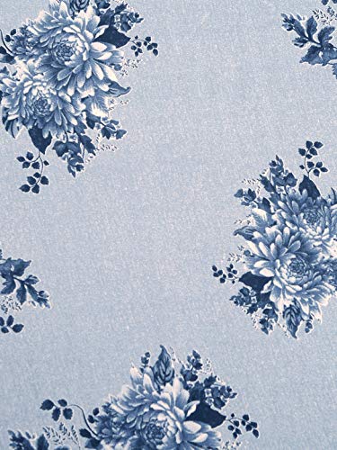Image of Swayam Mercerized Pure Cotton King Bedsheet with 2 Pillow Covers | 250 TC Soft Breathable Bed Sheet | Floral Printed | Size 108 x 108 inch | Comfortable & Durable for Bedroom - Blue
