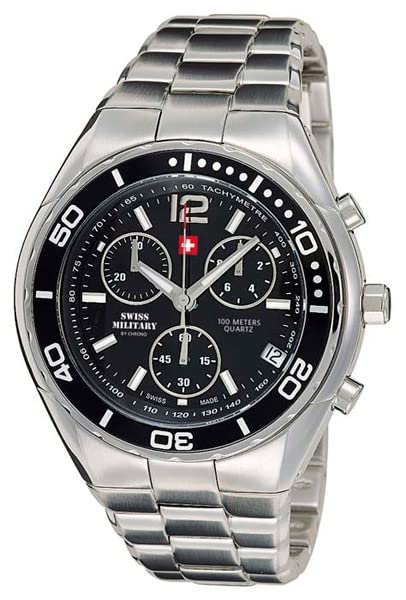 Swiss Military Montre Homme Cadran Analogique Quartz Bracelet Acier