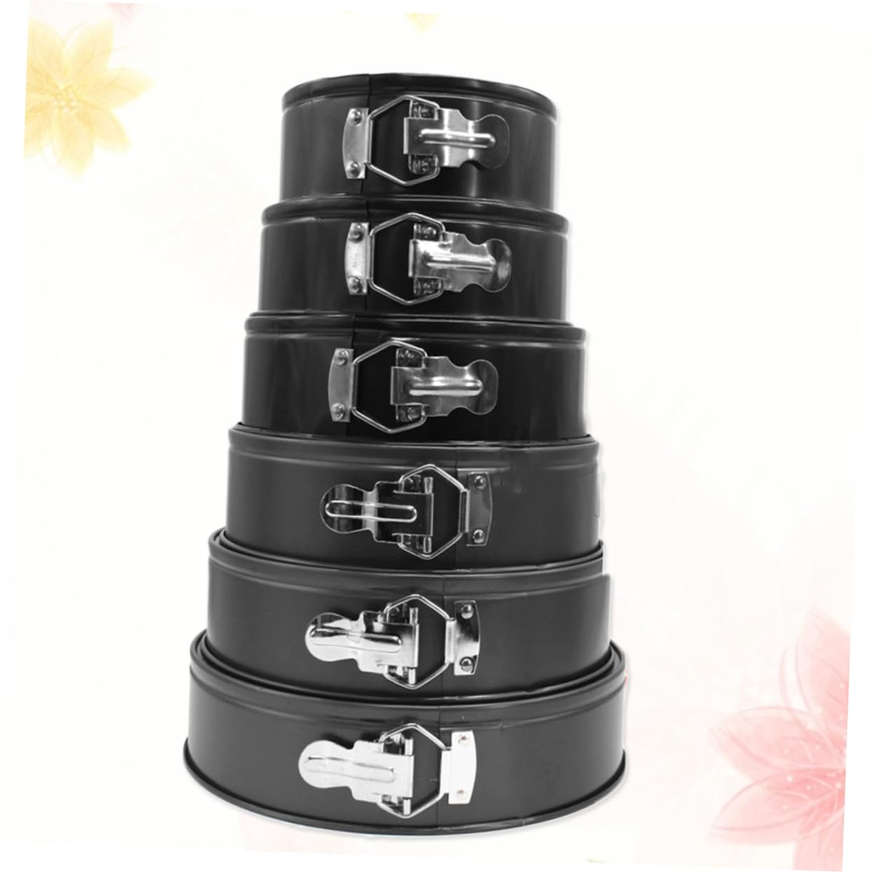 Alipis 6pièce Moules à Gâteaux Ronds Antiadhésifs Avec Fond Nid Abeille Pour Pâtisserie Maison Et Fête