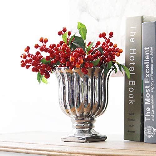 Lnhomy Red Artificial Berry Stems Fruit Fake Silk Berries For Holly Christmas Festival Holiday And Home Decor, Pack Of 6 (Red) #TOP3