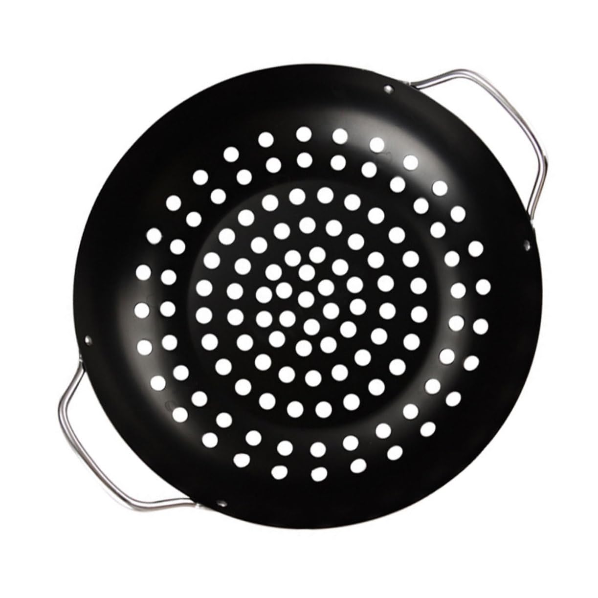 Griglia a rete per barbecue, Padella antiaderente for barbecue, nera, 31,7x28x9 cm