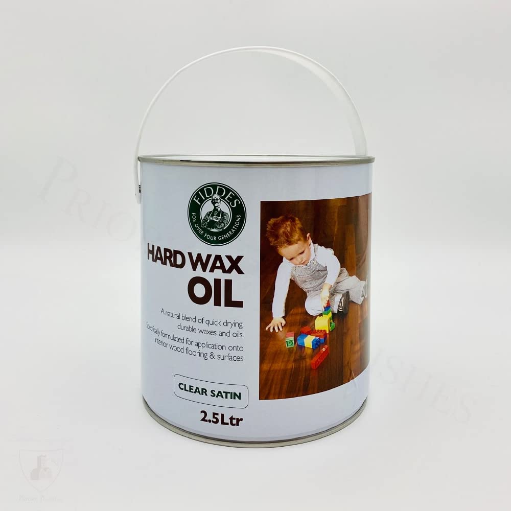 Priory Polishes Fiddes Hard Wax Oil - Clear Satin - For Floors, Doors & Furniture 2.5L