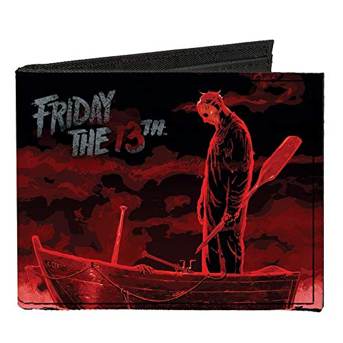 Buckle-Down Billetera plegable estándar para hombre Friday The 13th Jason, 4 x 3.5 pulgadas