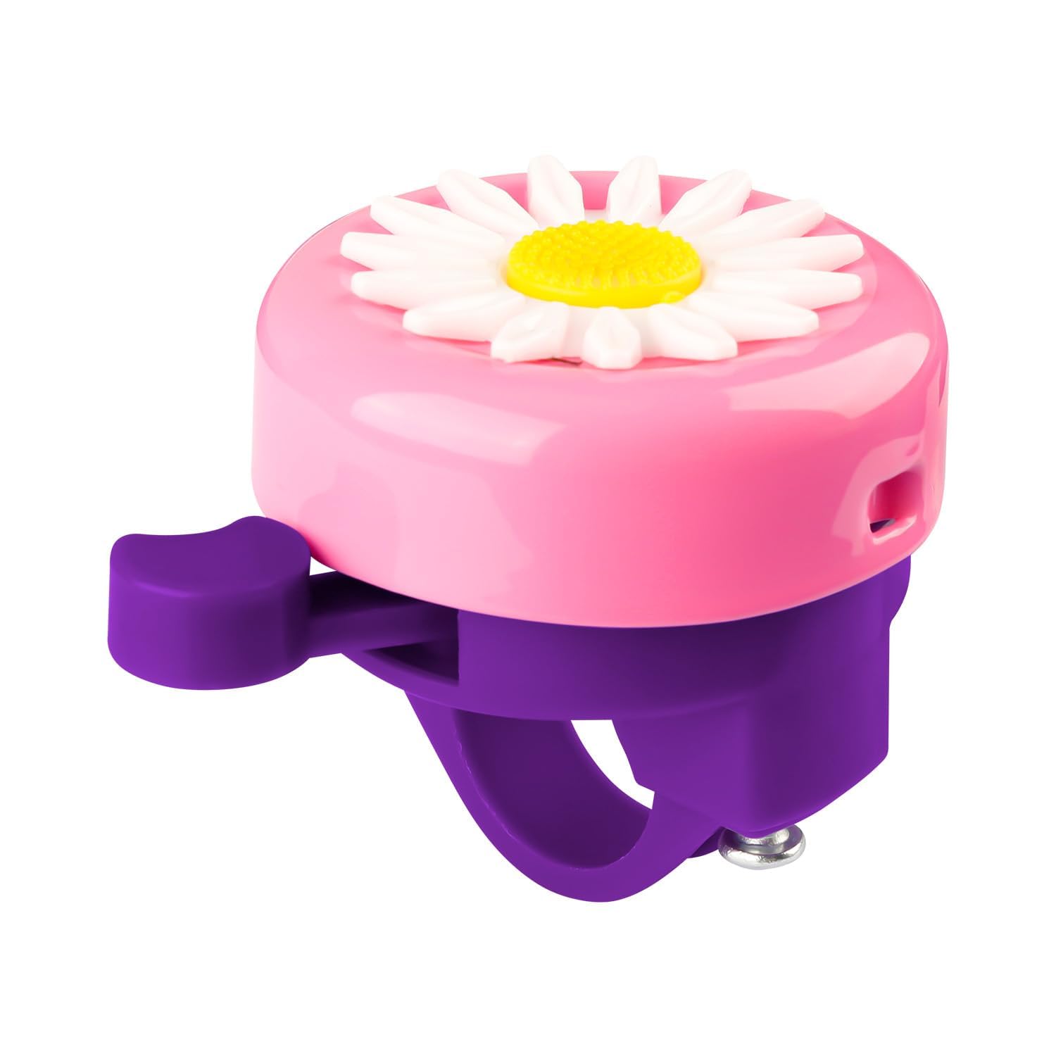Hopzab Cute Flower Bike Bell, Loud Clear Sound Bicycle Bell with Safe Cycling Design, Featuring Flower Pattern(Purple)