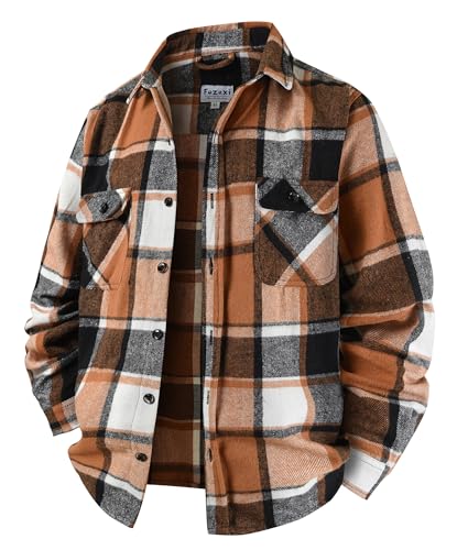 Men's Flannel Shirts Button Down Plaid Shirt Jacket for Men Flannel Shirt Jacket with Pockets