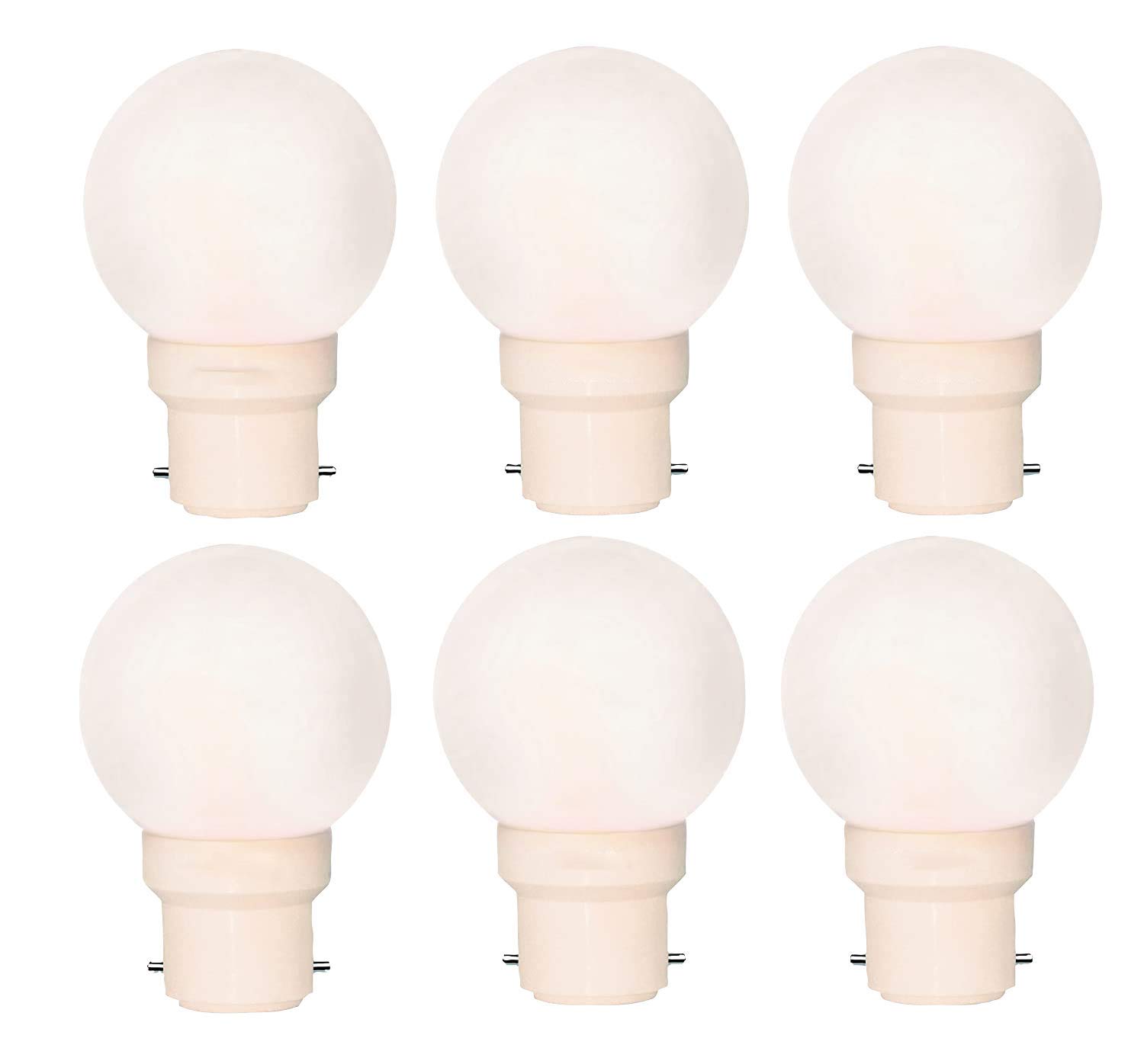 NelsonMerit Base B22 .5 Watt LED Bulb | Night Bulb/Night lamp Bulb | 0.5/Zero watt Night Bulb White (Pack Of 6)