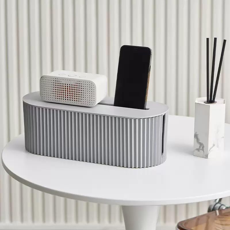 Caja organizadora de cables 13 in × 5.2 in × 4.3 in (gris)