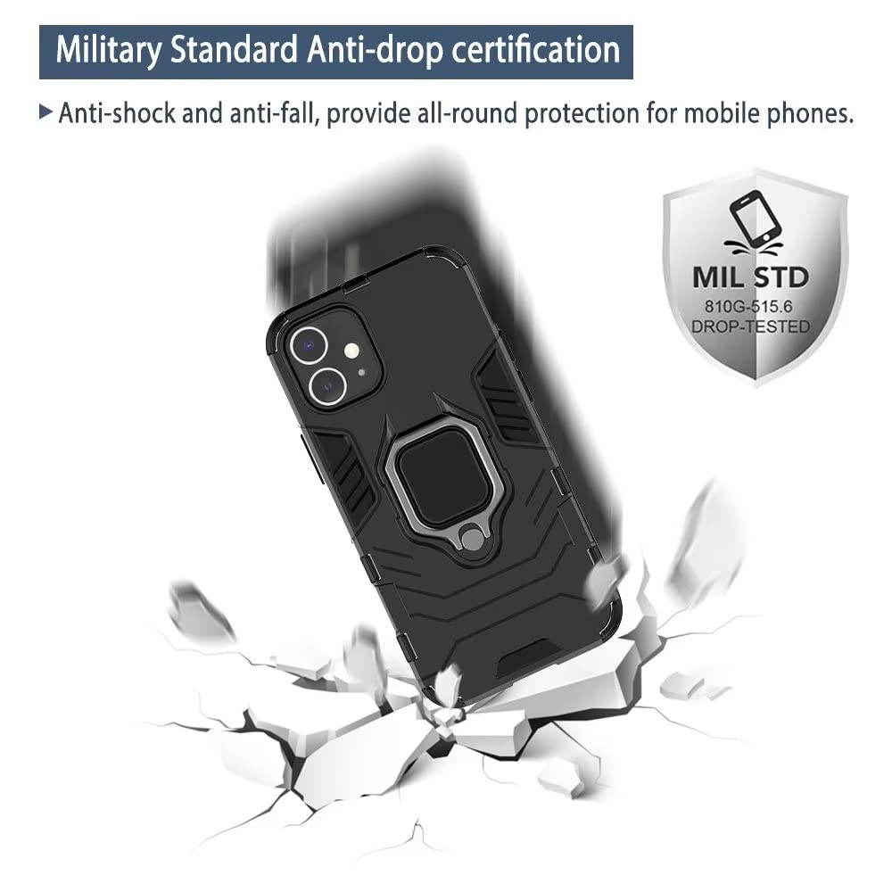COMAKU Cover Per Honor X6 / X8 5G | Custodia Antiurto TPU+PC Con Anello Supporto + 2 Vetri Temperati | Rosso - 3