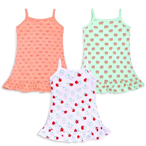 Image of LuvLap Baby Girl 100% Cotton Sleevless Girls Frock Pack of 3