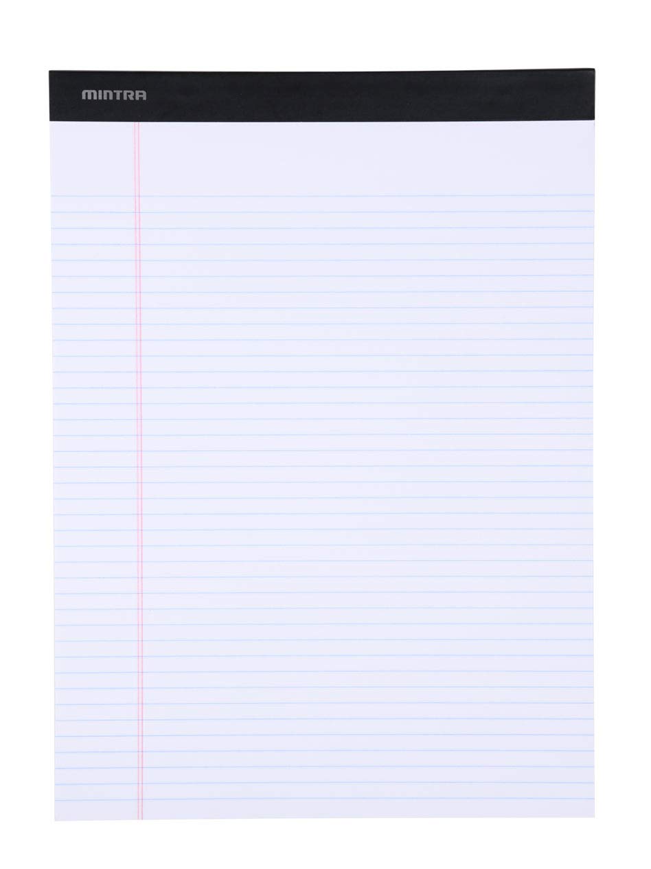 Mintra Office Bunte Legal Pads - Enthält 2 blaue, 2 rosa und 2 grüne Schreibblöcke, mikroperforierte linierte Blätter, ideal für den professionellen und persönlichen Gebrauch, 21,6 x 27,9 cm schmal