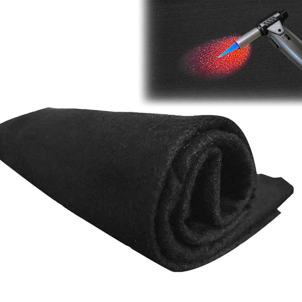 Yuragim Tapis ignifuge 1 m x 1 m - Résistant à la chaleur - Tapis de protection contre le feu - Résistant à la chaleur jusqu'à 1000 °C - En feutre de carbone - Pour barbecue, soudure, brasero et