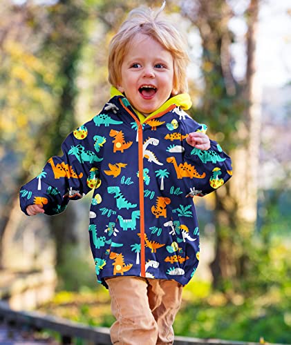 Image of SWISSWELL Toddler Boys Girls Rain Jacket Waterproof Outwear Breathable Rain Coat for Toddler with Detachable Hood 2-7 Years